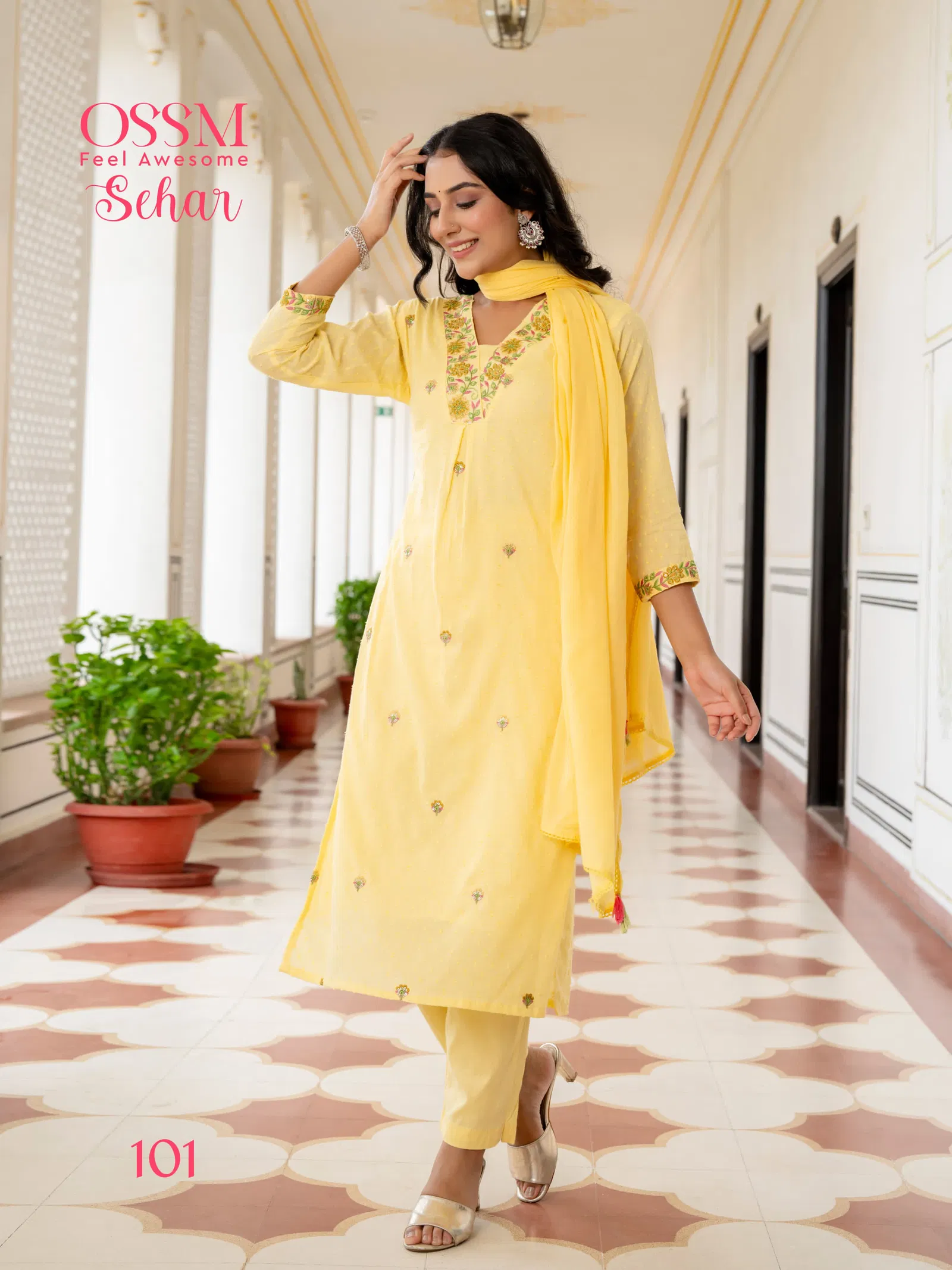 Sehar By Ossm Mal Jacquard Kurti With Bottom Dupatta Suppliers In India